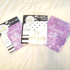 3 Packages The All Glam Planner Folders & Divider Tabs
